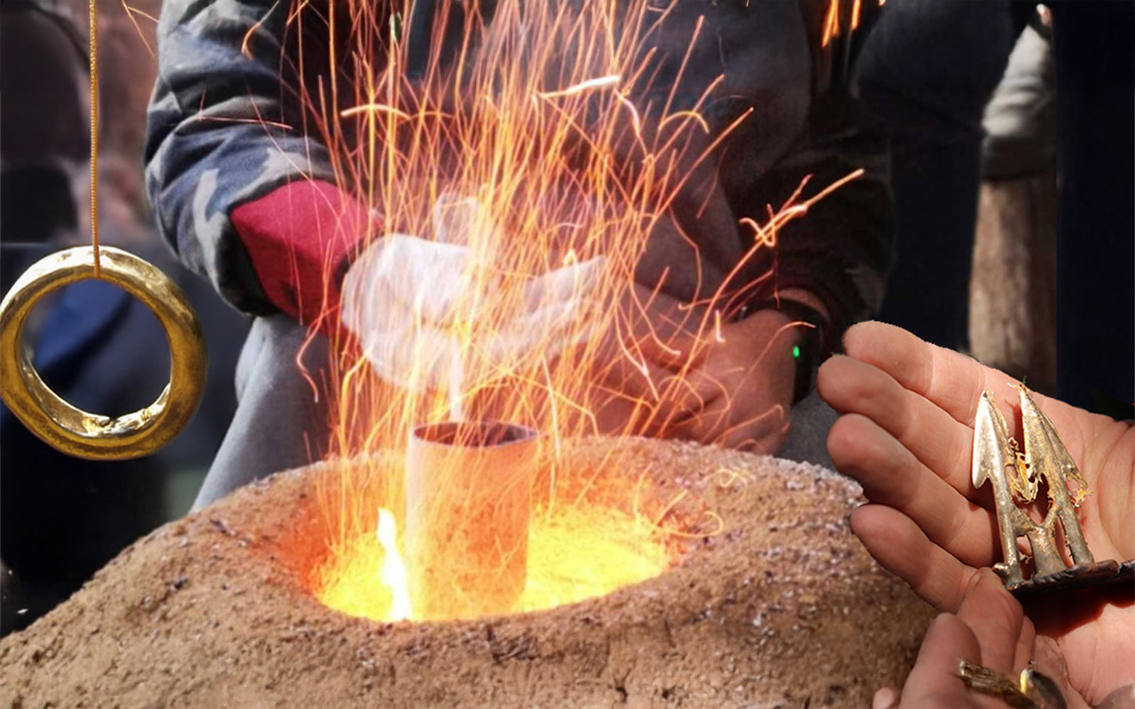 Feuer mit Pfeilspitze und Ring